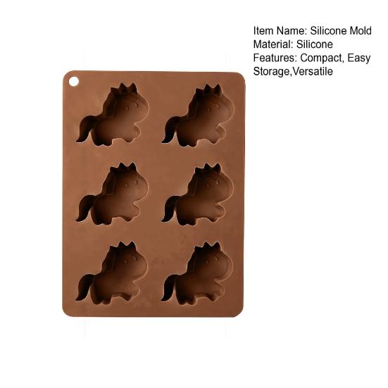 Hästisbitsform Återanvändbar cocktailisbricka Flexibel Livsmedelsgodkänd Silikon 3D-hästform Roliga Dryckestillbehör för Whiskey Kaffe Festdrycker