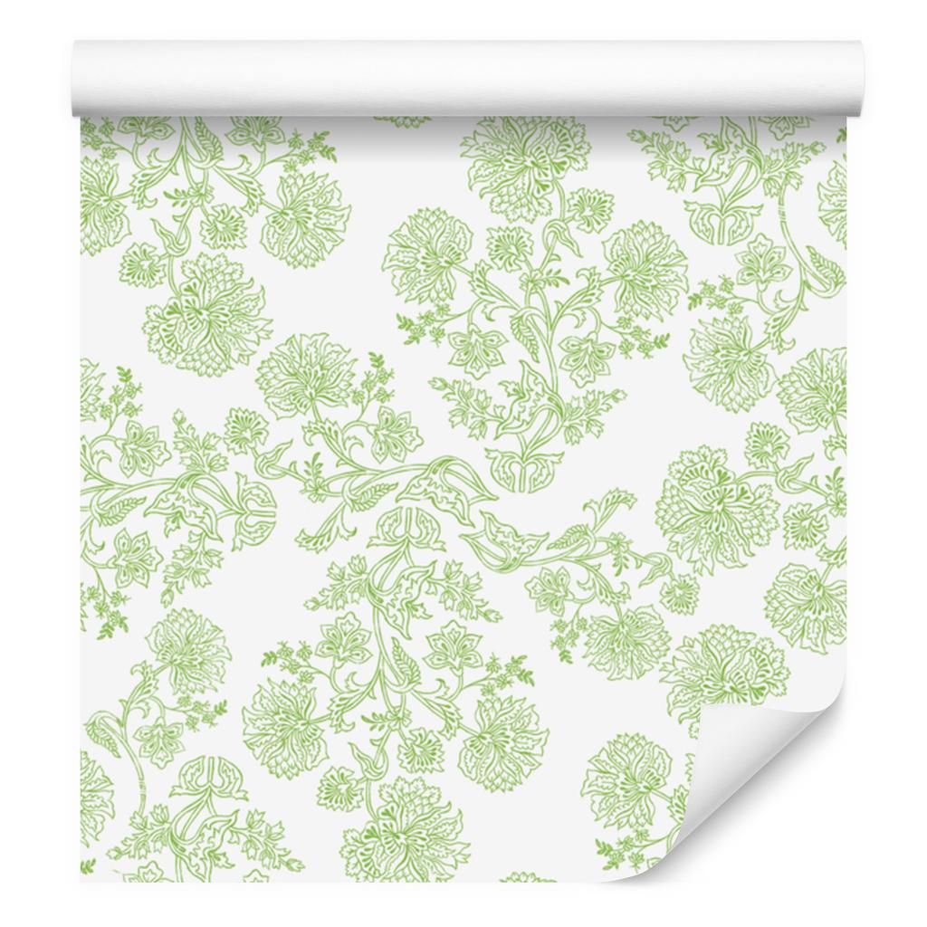 Wallpaper Flowers white and lime, lime background for living room and bedroom 50x1000