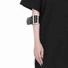Retro Punk Sliver Color Belt Fastener Black Leather Armband Bracelets for Women Men Arm Belt Fashion Personality Jewelry Gifts