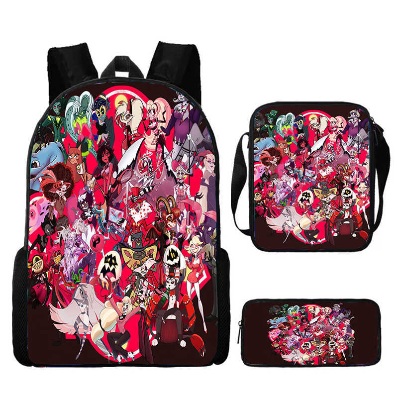 Hell Inn Hazbin Hotel Student School Bag High Value Leisure Oxford Ridge Relief Backpack