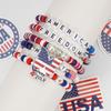 New American Flag Bracelet Red, White and Blue Beaded Bracelet American Independence Day Bracelet Wholesale