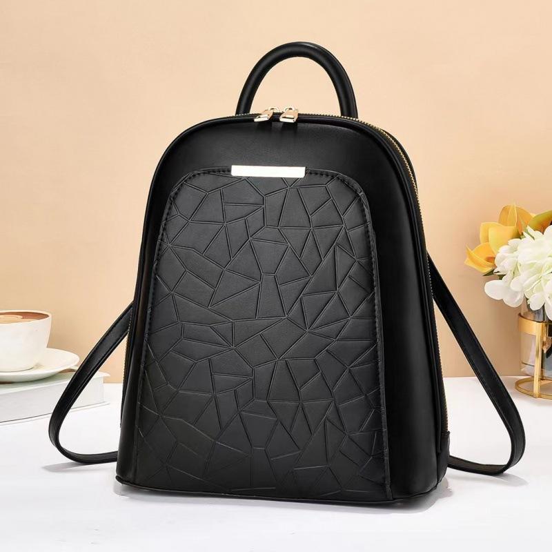 

Women s bag embossed solid color shoulder backpack fashion trend plaid bag 26*12*31*8cm