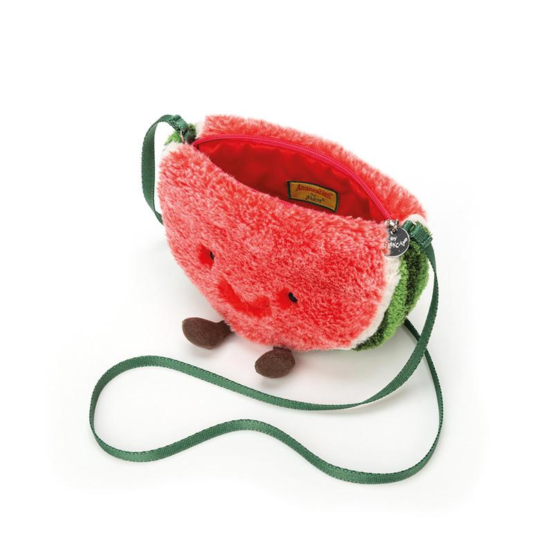 Jellycat Fun Food Series Watermelon Bag Plush Doll, Cute 18cm Stuffed Toy