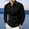 Men Clothes Long Sleeve Casual Lapel Polo Shirt Elastic and Suitable for Sports and Casual Wear Golf Polo Shirt