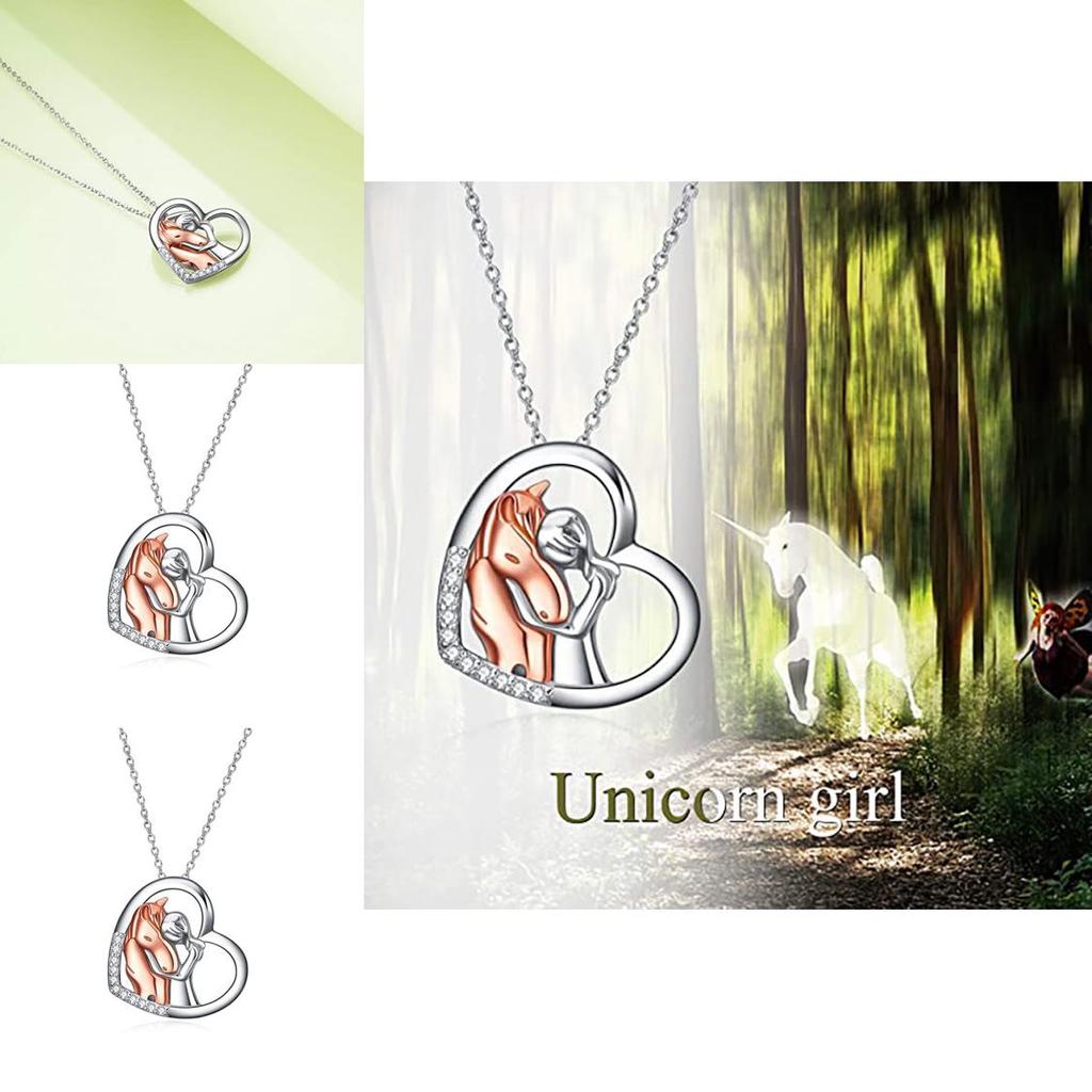 Elegant Heart Shaped Necklace With Unique Horse Design In Stylish Rose Gold Color For All Occasions