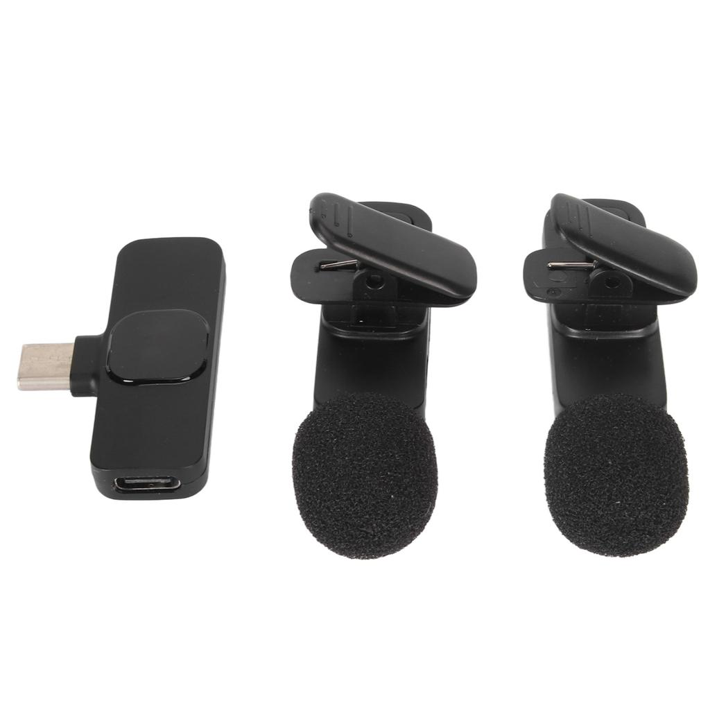 Vezeték nélküli csíptetős mikrofon 1 az 2-höz Zajszűrős Type C interfész Mini vezeték nélküli csíptetős Mi