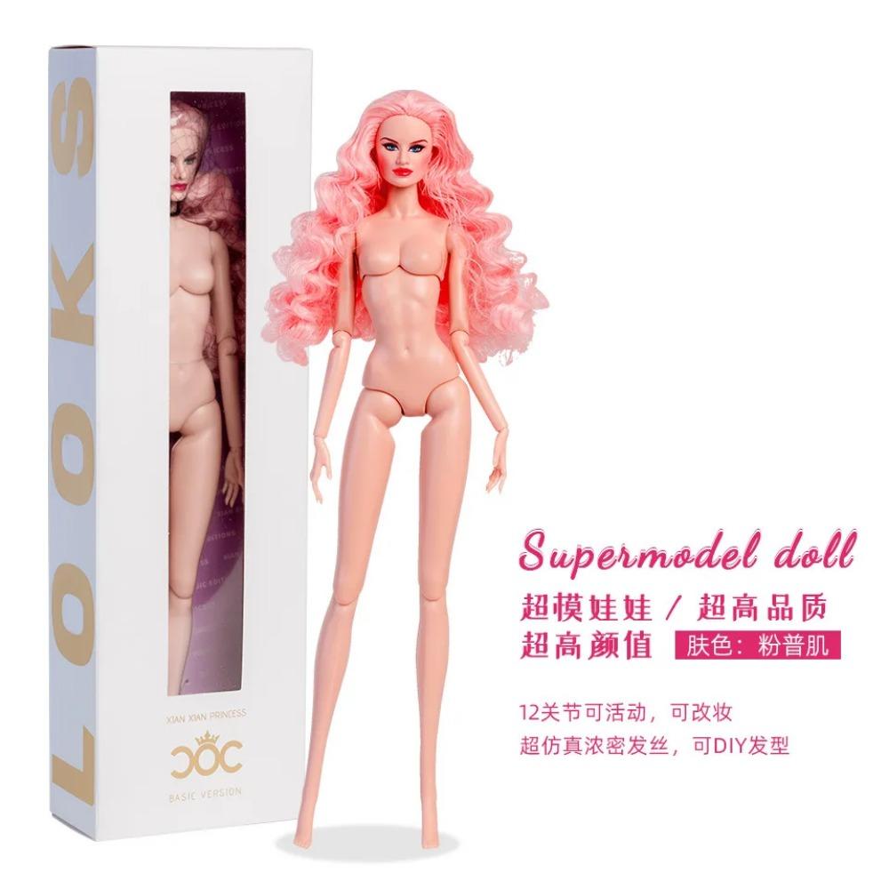 

Кукла Супермодель 32 см новый дизайн 2025 / 1/6 голая кукла ню с нормальной кожей и коричневыми волосами / 12 подвижных суставов + голова / игрушка для DIY box pack