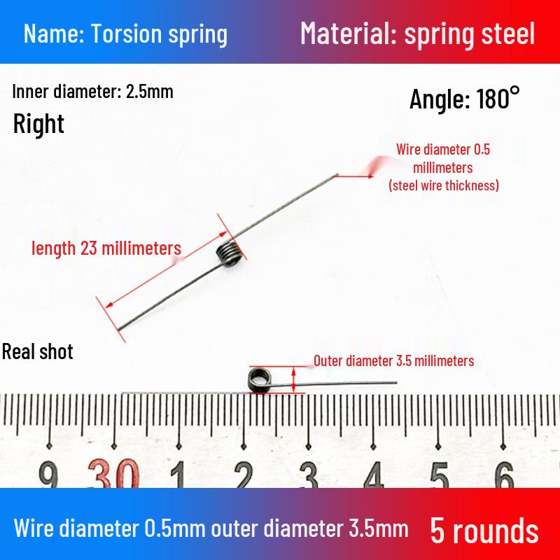 Torsion Spring Steel 0.3-3.0 for 90/180° Clip Trash Can