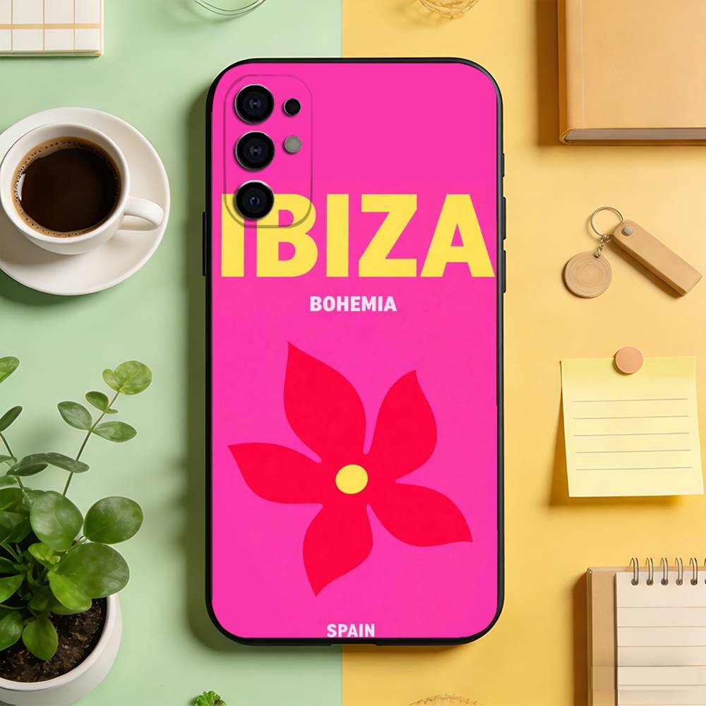 

Bali Ibiza Capri Bondi Palm Phone Case Black Silicone Soft For Samsung S25,S24,S21,S22,S23,S30,Ultra,S20,Plus,Fe,Lite Samsung S235G