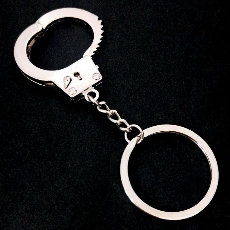 Custom Logo Zinc Alloy Mini Handcuffs Keychain Pendant