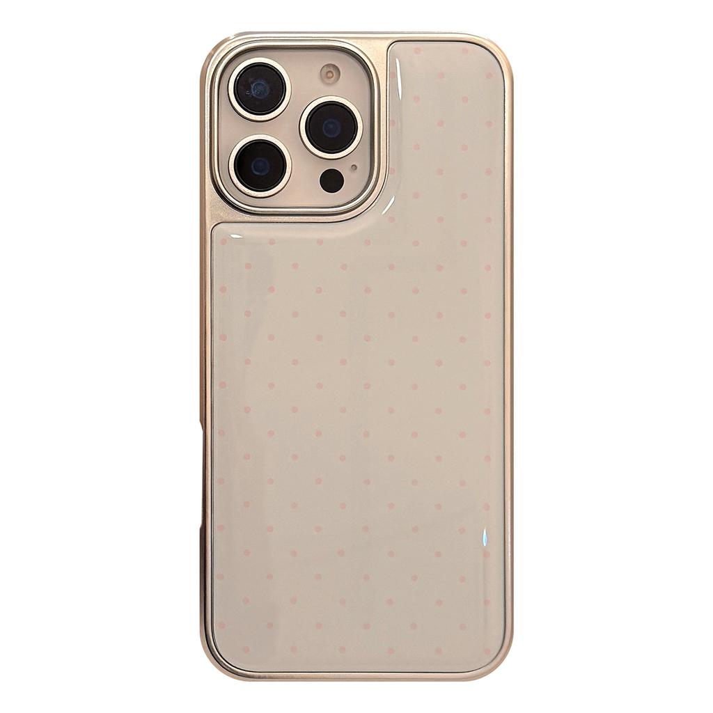 Electroplating Ins Simple Polka Dots Suitable for 16 Apple 15 Pro Max Mobile Phone Case Iphone 14 Drop Glue 13 Han Huawei