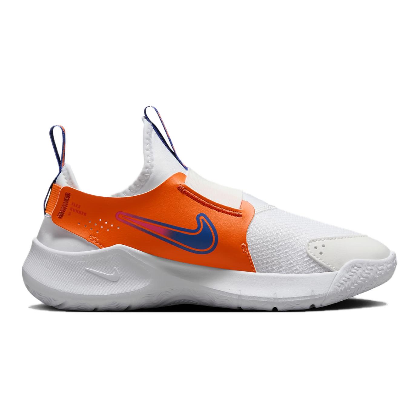 

Новые детские кроссовки Nike Flex Runner 3 с дышащим низким верхом для бега, белые с оранжевым, для подростков FN1294-101