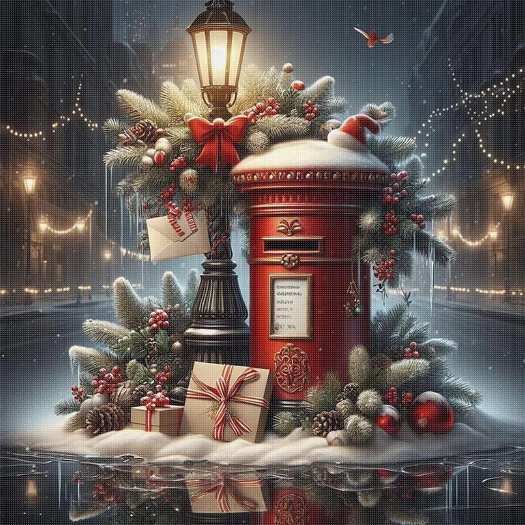 Christmas Full 11CT DIY Counted Needlework Embroidery Kit 17.72x17.72inch Cross Stitch Embroidery Kits for Adults Home Decor