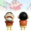 Charming Plastic Crayon Shinchan Anime Figure Of Shinnosuke With Bun Cute Collectible Decor