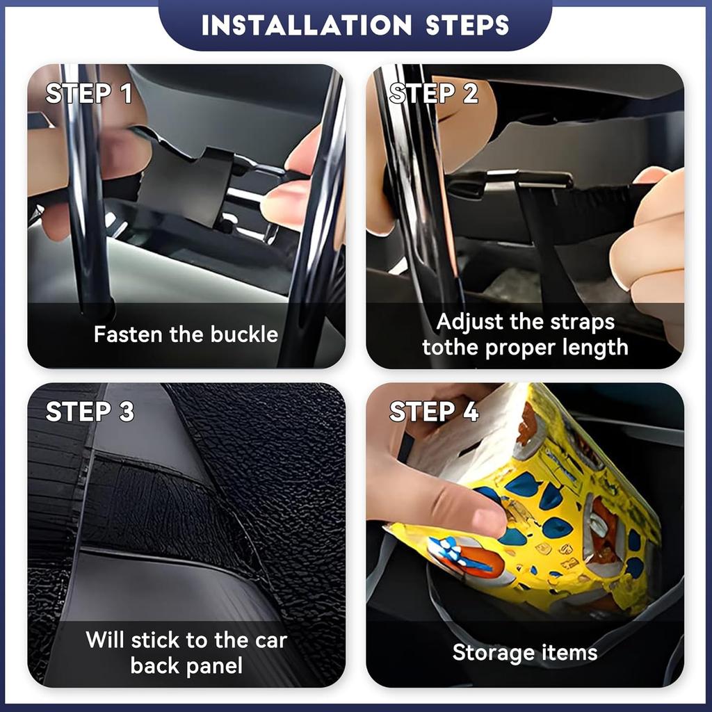 Car Trunk Organizer, Backseat Hanging Large Storage With Adjustable Straps,Waterproof PVC Collapsible Cargo Bag, Car Interior Accessories For Auto