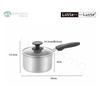 Maruyama Latelatte Saucepan, 14cm, 1.2L, with Glass Lid, LA-14K, Induction and Gas Stove Compatible, Made In Japan