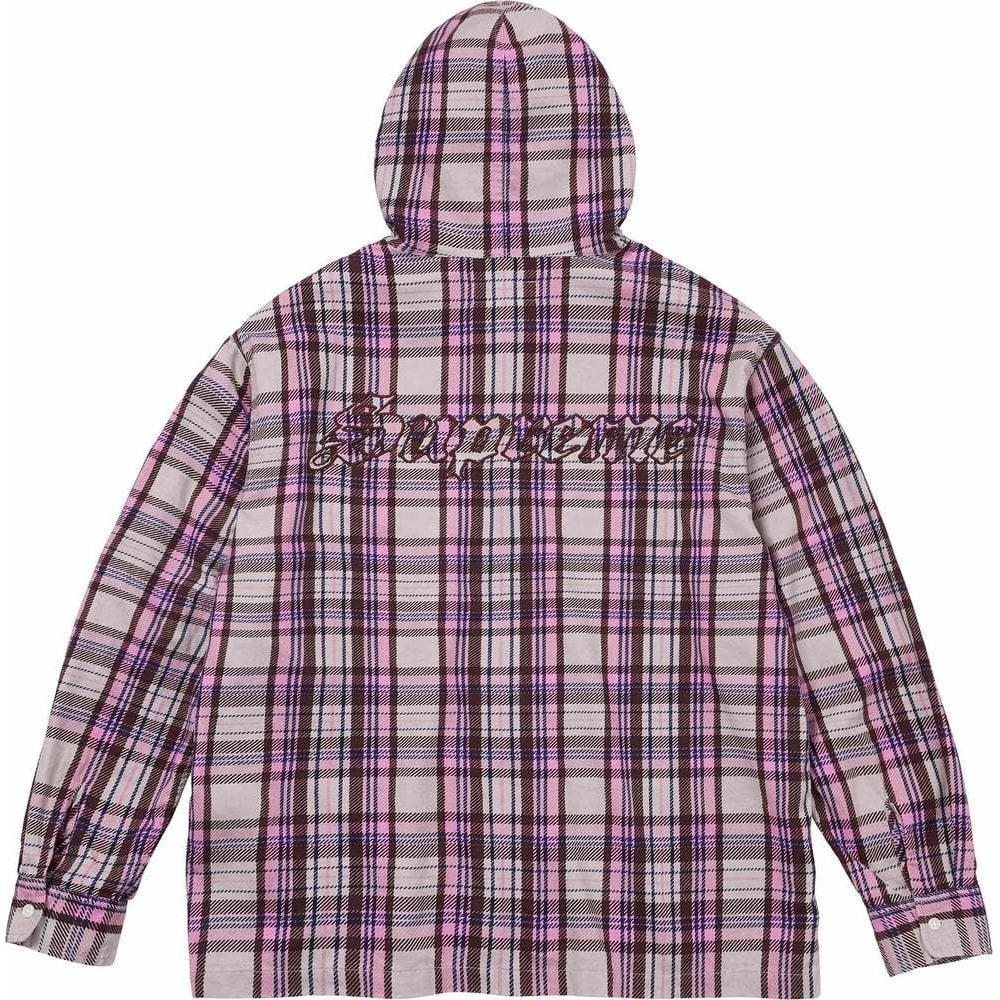 Supreme Camicia a Quadri con Cappuccio Stampata 'Rosa Bianco' da Uomo SUP-SS24-189