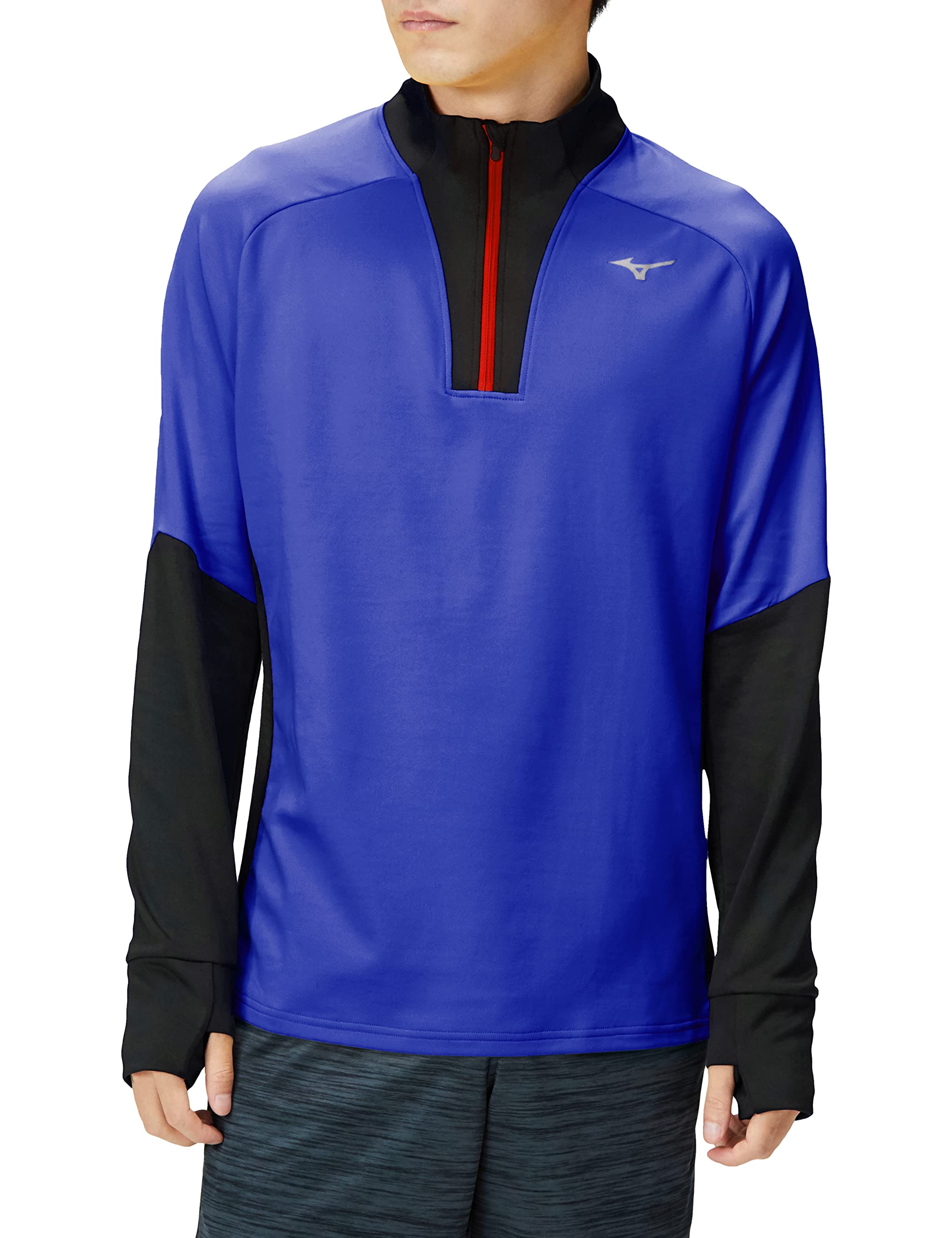 

Mizuno Running Wear Warmerlite Half Sodalite M Shirt, Zip, Reflective, J2MC2511, Men s, Blue,