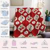 Cherry Red Lattice Flannel Blanket Warm Soft Halloween Christmas Couch Warm Cozy Decorative Decor Gift for All Season