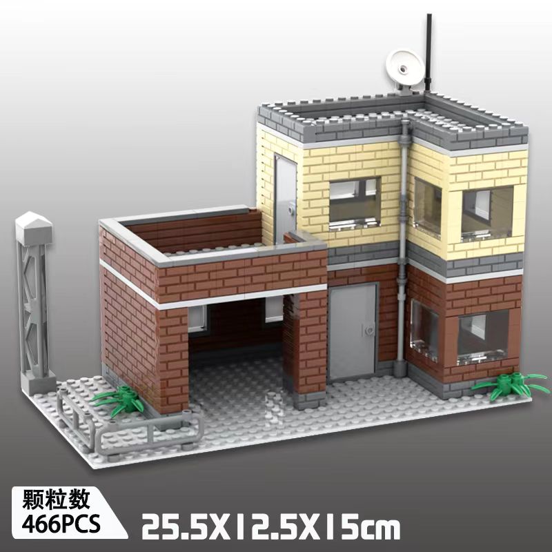 WW2 Ruins Building Blocks Destroyed House War Scene Gunfight Guard Abandoned Construction Assemble Bricks Toys For Boys Gifts