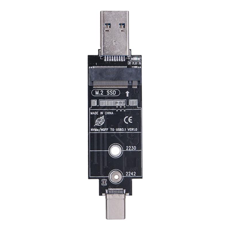 Адаптер M.2 к USB USB 3.1 Gen2 к NVMe NGFF M.2 Адаптер-кейс для твердотельного накопителя Поддержка твердотельных накопителей NVMe размера 2242/2280