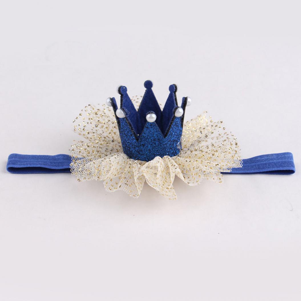 

Повязка для волос с короной для девочки королевский синий