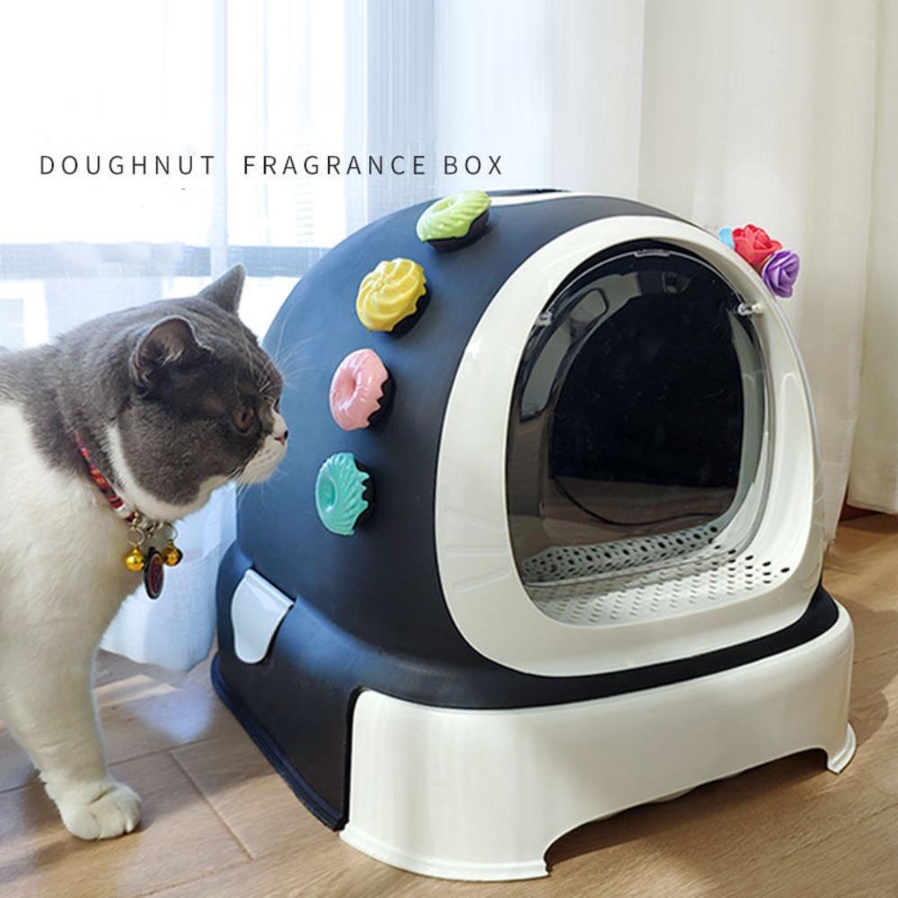 4pcs Donut Shaped Pet Deodorizer Light Fragrance Litter Box Odor Remover Pet Travel Carrier