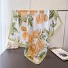 Temperament Literary Simulation Silk Printing Large Square Scarf Silk Scarf Shawl Headscarf Beach Scarf Neck Protection Scarf Women