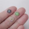 1pc Enamel Flower Charms for Jewelry Making Stainless Steel Gold Pendant for Earring Necklace Bracelet Accessories