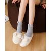 Winter half-length velour mid-calf women's socks coral velour socks casual colour-blocked thickened warm floor socks adult terry socks
