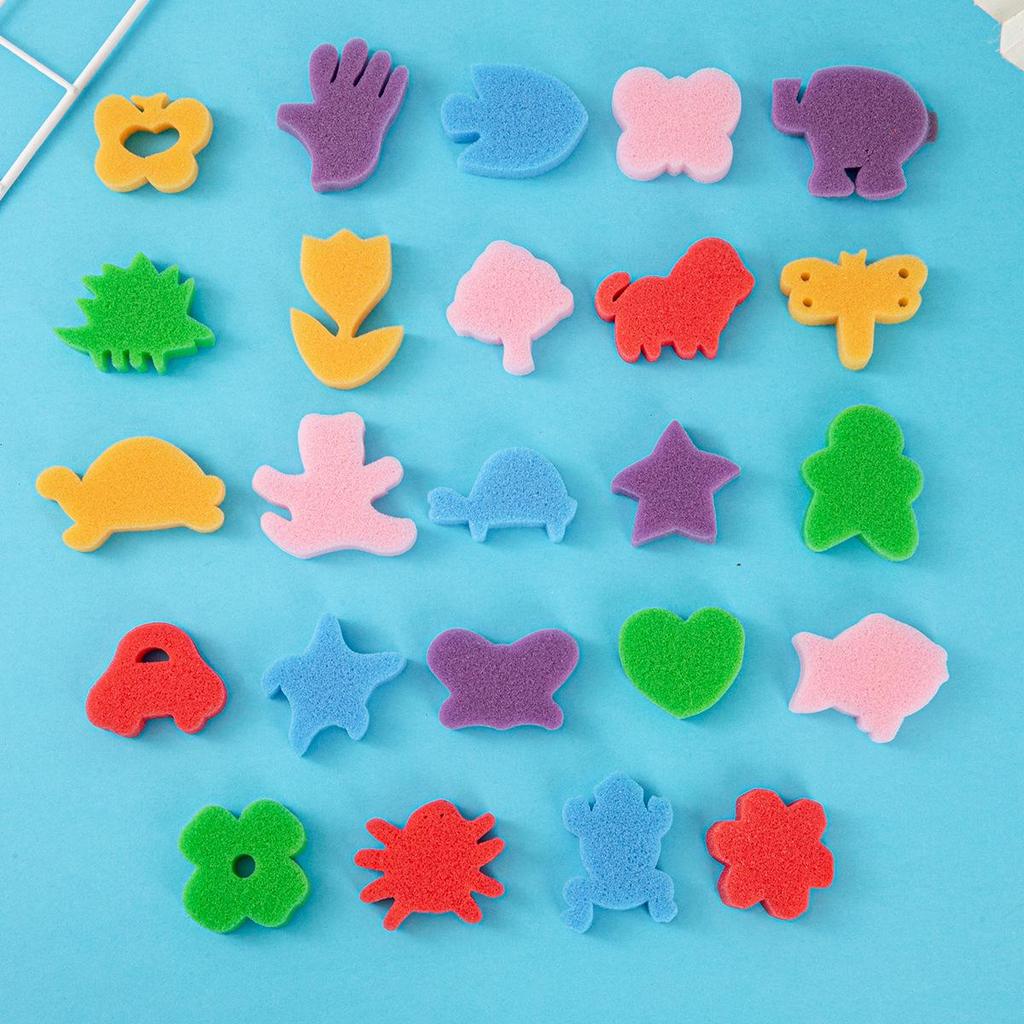Children's DIY Sponge Painting Brush & Stamp Set for Graffiti Art