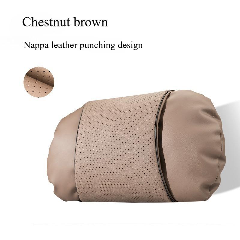 S-Class High-Quality Nappa Leather Car Headrest Neck Protection Pillow Waist Cushion Backrest Pillow Car Interior Supplies