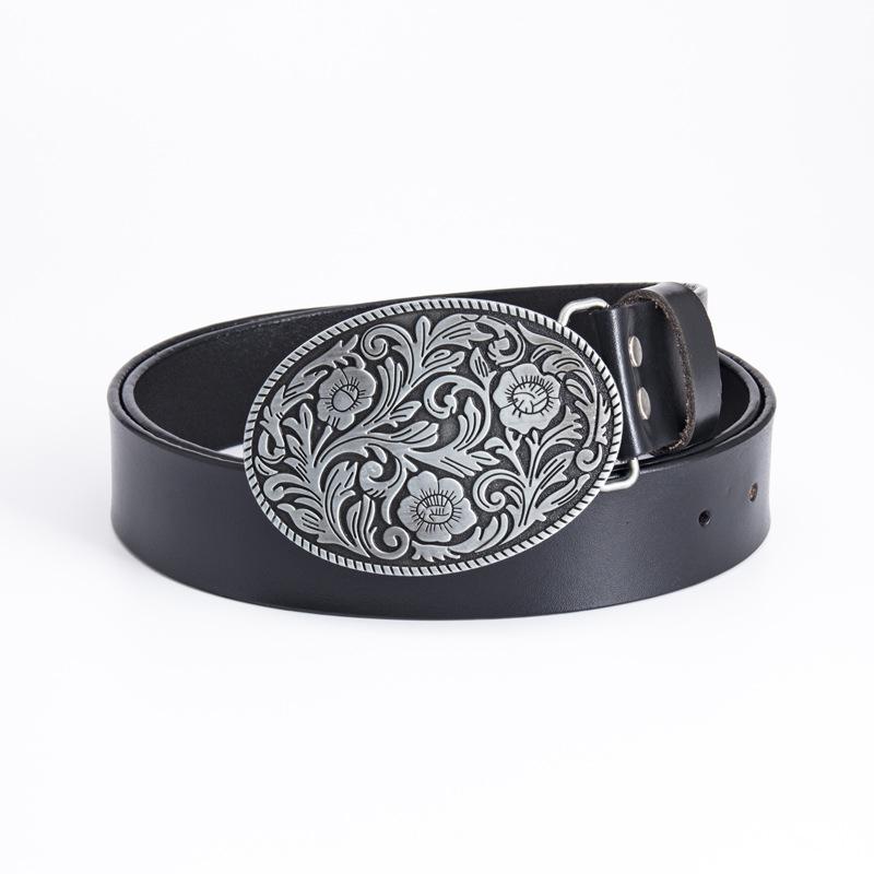 

Higan Flower Древний официальный пояс Модный пояс Цельный пояс из коровьей кожи 130cm