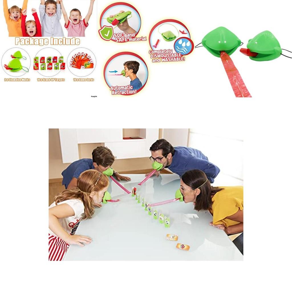 Tic Tac Tongue Game Family Fun Chameleon Duel With High Quality Masks And Retractable Tongues
