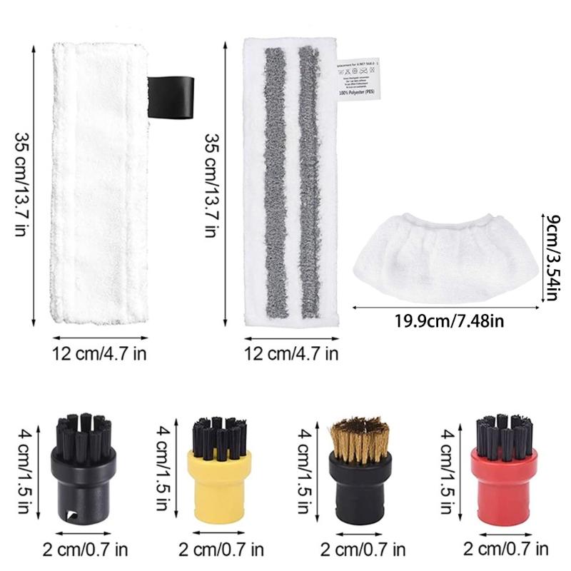 Set of 14 Microfibre Floor Cloth Cover Colour Round Brush Effective Cleaning for SC1 SC5 SC7 Steam Cleaner Floor Nozzle