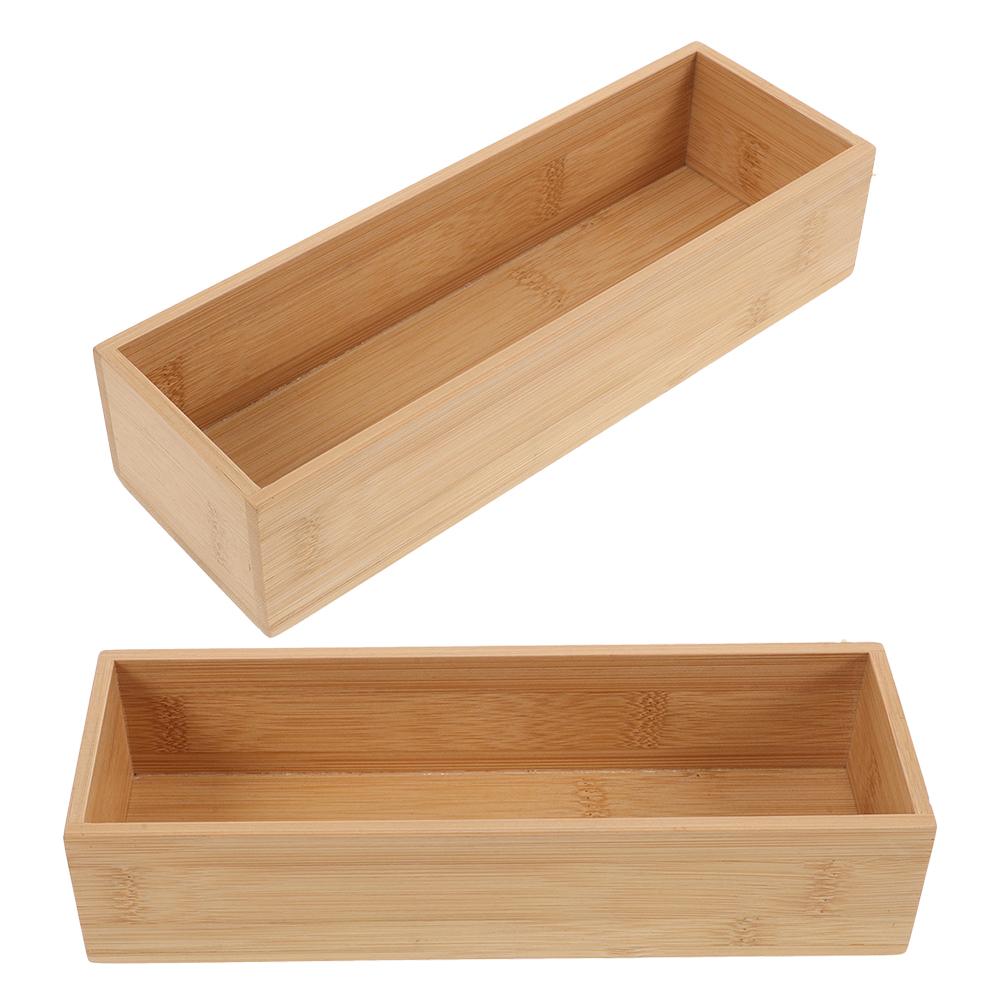 2 Pcs Bamboo Storage Box Square ganizer Box Small Display Box Crafts Storage Container Home ganization Drawer ganizer Wooden Box хаки