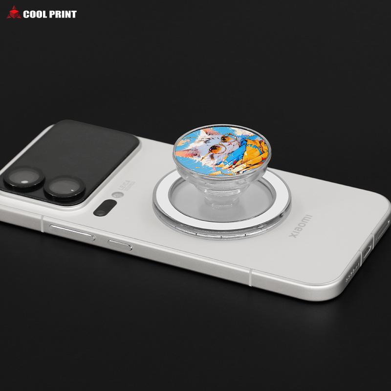 Magnetic Heat Transfer Airbag Phone Holder: Retractable, Folding, Transparent Groove Design