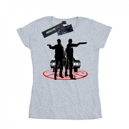 Supernatural Womens/Ladies Sam And Dean Silhouette Cotton T-Shirt