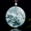 A-Grade Natural Myanmar Jade Pendant with Floating Flowers & Zodiac Horse Design – Waxy Jade Talisman for Men and Women