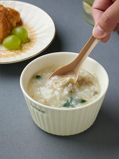 Biodegradable Rice Husk Chinese-Style Spoon: Disposable, Food-Grade for Porridge, Soup, Condiments, Dessert, and Takeout.