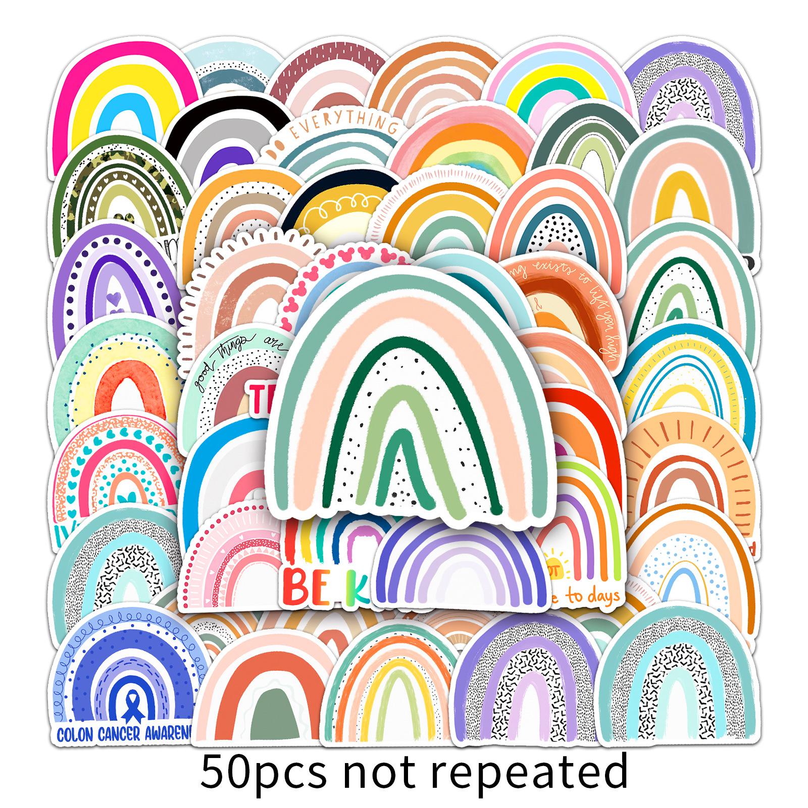 

50 картинок граффити моста Радуги, персонализированные, в свежем детском стиле, наклейки для DIY скейтборда, мобильного телефона, чемодана