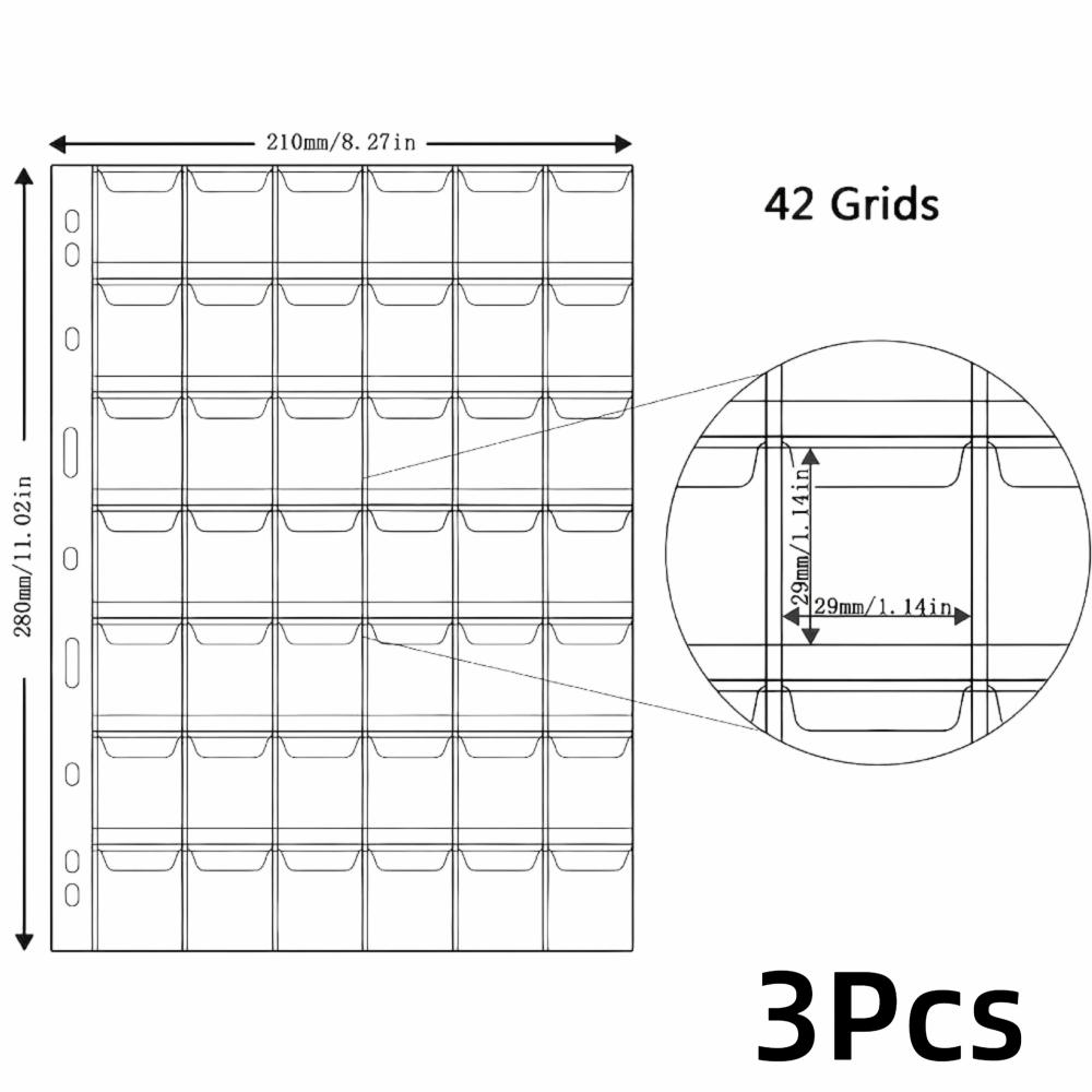 Transparent Inside Pages Coin Album Page PVC Badge Protector  for Coins&Badge