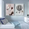 Modern Cartoon Children Hot Air Balloon Decoration Prints and Posters Wall Art Canvas Painting for Bedroom Nursery Home Decor