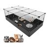 Tresbro Pet Fence with Door, Top Board, and Waterproof Mat, Rust Resistant, Width 30cm X Height 40cm, Easy Assembly, Set of 20, Storage Capable,