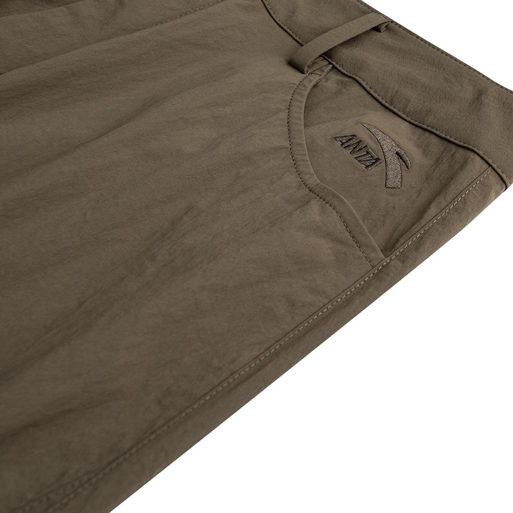 Anta Lifestyle Series Womens Woven Long Pants Summer Casual Pants Women bottoms Dark-Brown 962628509-4