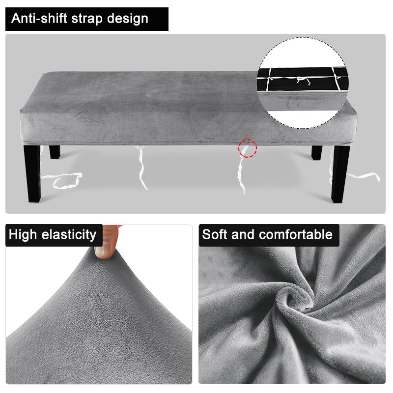Samt Stoff Bankbezug Super Flauschig Elastisch Esszimmer Stuhl Bankbezüge Sitzbezug Für den Heimgebrauch Wohnzimmer Schlafzimmer Klavierzimmer