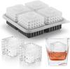 Large Square Silicone Ice Cube Tray with Funnel, 3D Big Ice Mold for Whiskey, Brandy, Cocktail & Bourbon, Men’s Gift Idea