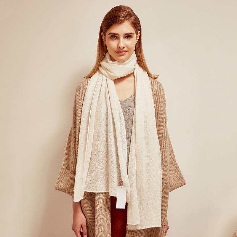 New Solid Color Cashmere Knit Scarf - Fashionable Winter Shawl for Couples