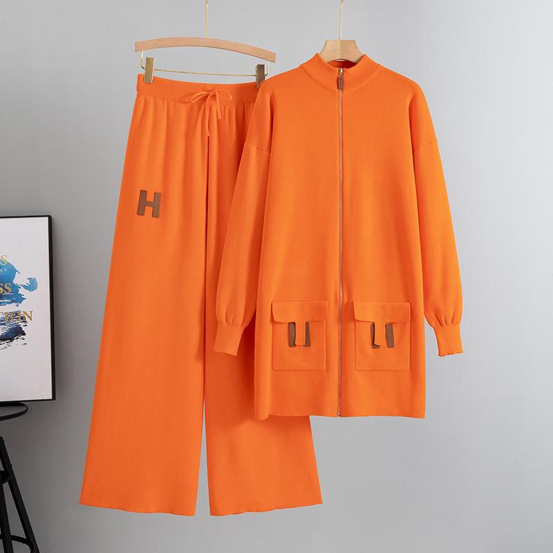 Women's Autumn Chic Knit Cardigan & Wide-Leg Pants Two-Piece Set