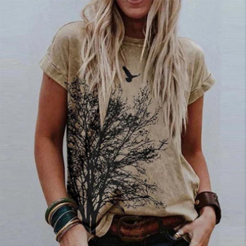 

Летняя повседневная базовая рубашка с креативными принтами, футболки с короткими рукавами, женская 6XL